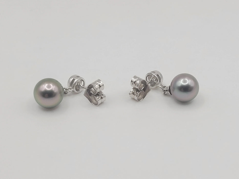 Earring  of Tahiti Pearls AAA, 0.20 Cts Diamonds, 18K Solid Gold | The South Sea Pearl |  The South Sea Pearl