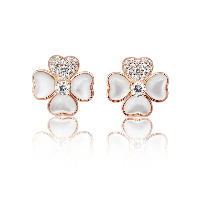 Earrings of Mother of Pearl in Silver 925 Rose Gold Plated | The South Sea Pearl |  The South Sea Pearl