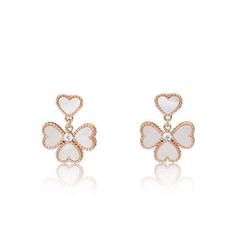 Earrings of Mother of Pearl in Silver 925 Rose Gold Plated | The South Sea Pearl |  The South Sea Pearl