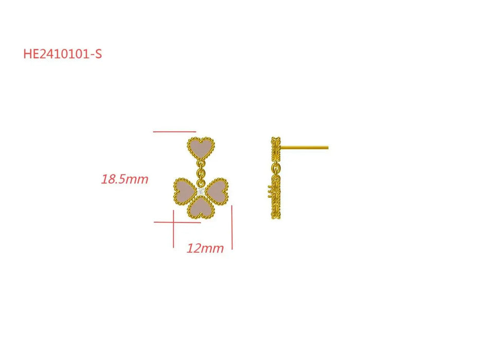 Earrings of Mother of Pearl in Silver 925 Rose Gold Plated | The South Sea Pearl |  The South Sea Pearl