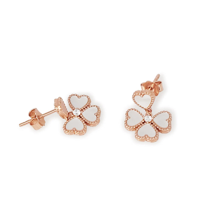 Earrings of Mother of Pearl in Silver 925 Rose Gold Plated | The South Sea Pearl |  The South Sea Pearl