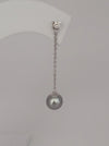 Earrings of Tahiti Pearls AAA, Diamonds 0.20 Carats, White Solid Gold 18K | The South Sea Pearl |  The South Sea Pearl