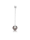 Earrings of Tahiti Pearls AAA, Diamonds 0.20 Carats, White Solid Gold 18K | The South Sea Pearl |  The South Sea Pearl