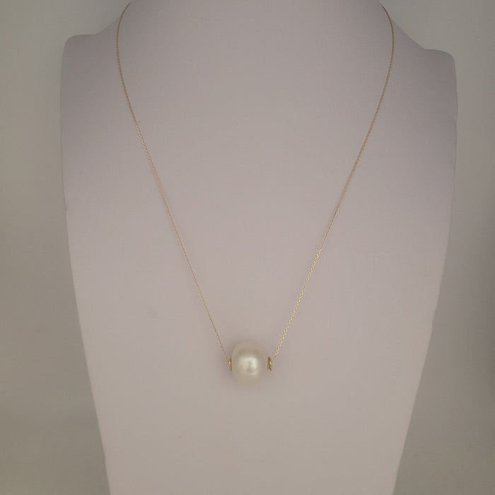 Australian South Sea Pearl 12-13 mm  Pendant necklace 18K Yellow Gold