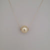 Golden South Sea Pearl Floating Pendant Necklace 13 mm Round 18K Gold | The South Sea Pearl |  The South Sea Pearl