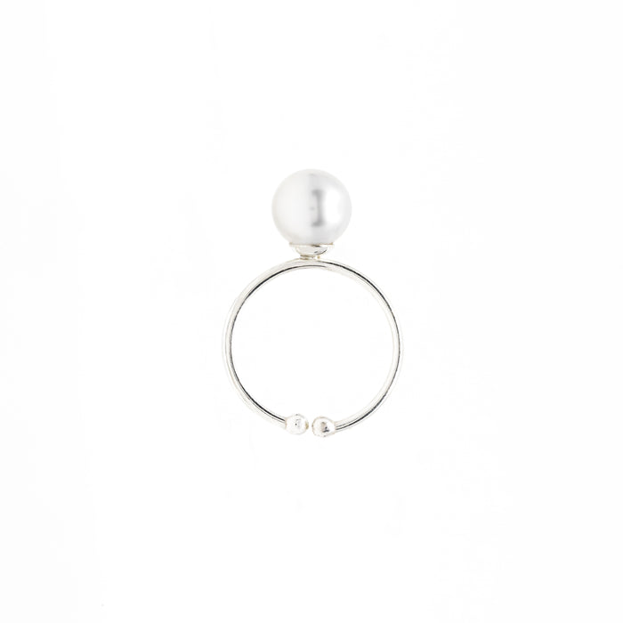 White South Sea Pearl Ring 9 mm Silver 925 Ring
