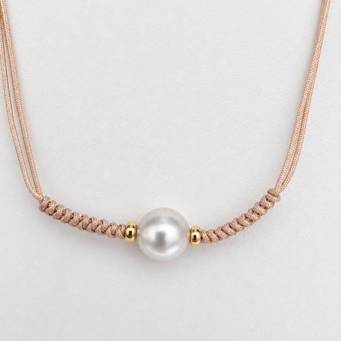 Australian South Sea Pearl 11 mm White Round Excellent Luster 18K Yellow Gold