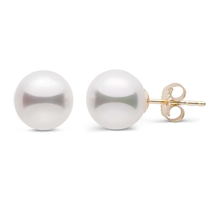 Cultured Pearl 7.5-8  mm AAA 18K Gold Stud Earrigns