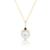 Pendant Australian Mabe Pearl and Sapphire 18K Yellow Gold |  The South Sea Pearl |  The South Sea Pearl