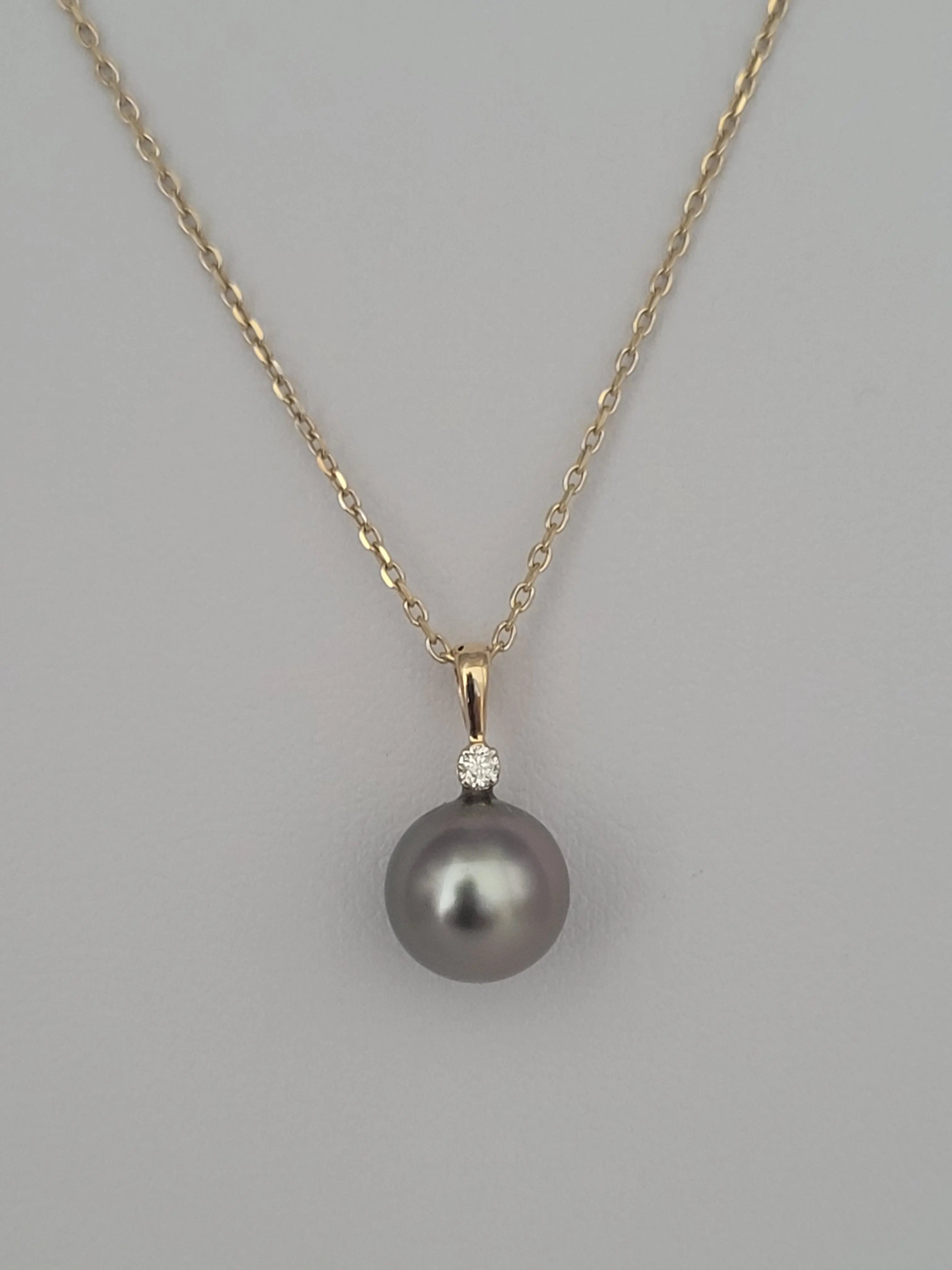 タヒチ真珠ペンダント9-10mm 18Kイエロー – The South Sea Pearl