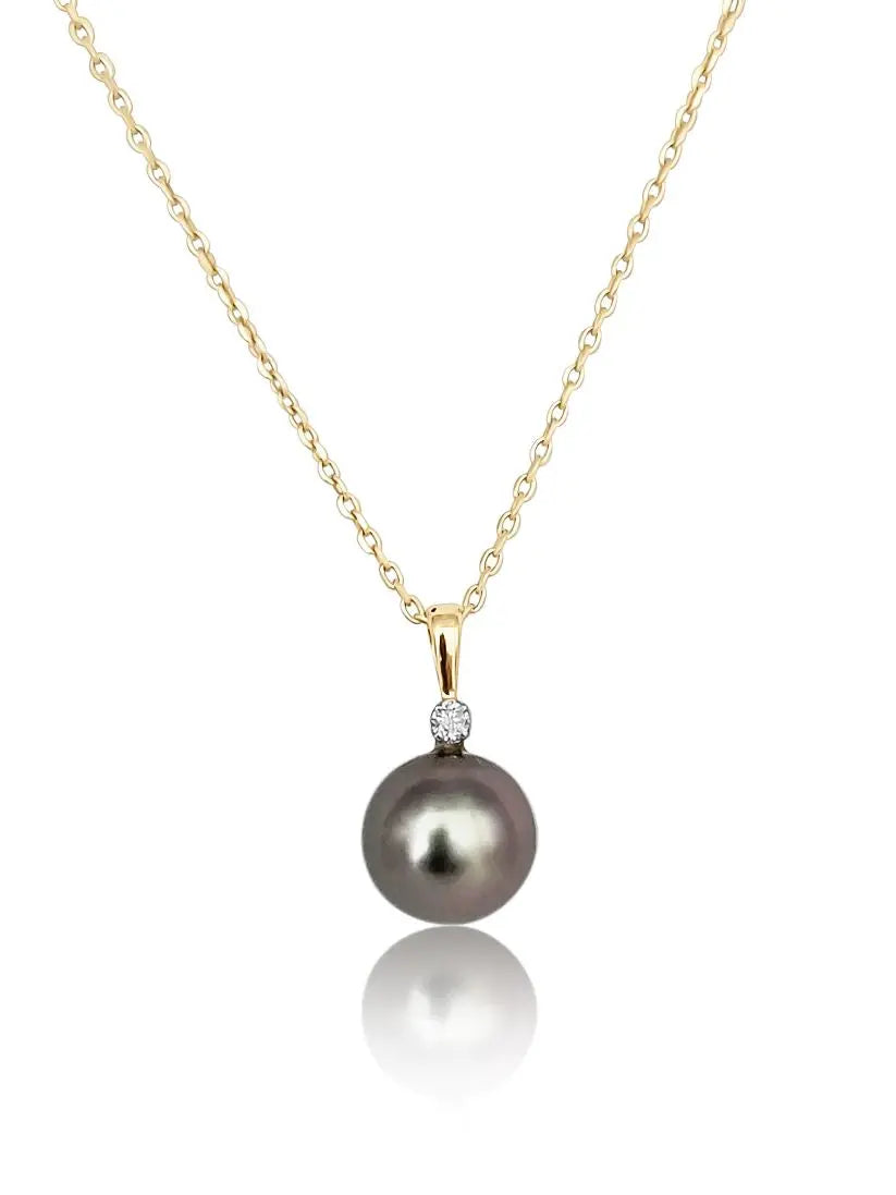 タヒチ真珠ペンダント9-10mm 18Kイエロー – The South Sea Pearl