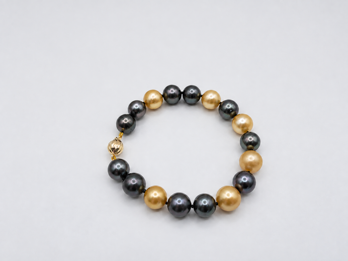 Pulsera de Perla Dorada del Mar del Sur