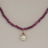 Ruby Precious Stones Necklace, Cultured Pearl, 18K Yellow Gold |  The South Sea Pearl |  The South Sea Pearl