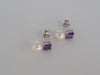 South Sea Pearl and Precious Stones Amethyst, 18K White Gold Stud Earrings |  The South Sea Pearl |  The South Sea Pearl