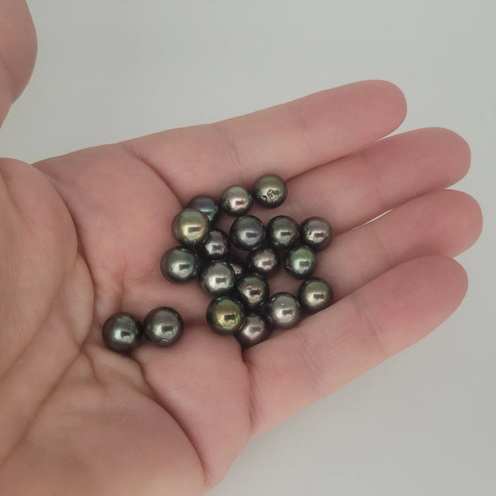 Tahiti Loose Pearls 8 mm dark multi-color very high luster wholesale Lot | The South Sea Pearl |  The South Sea Pearl