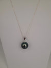 Tahiti Pearl 13 mm Round and Dark Natural Color with High Luster | The South Sea Pearl |  The South Sea Pearl