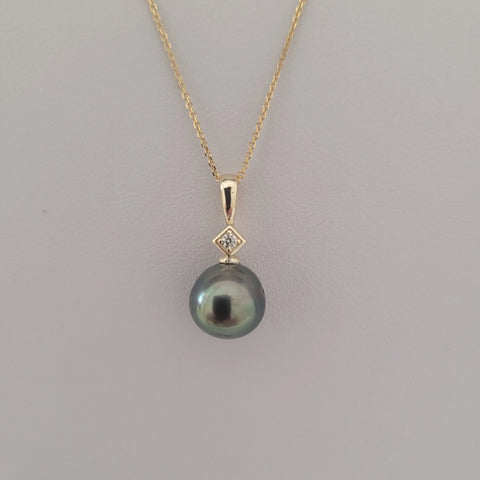 Dark Tahitian cultured pearl jewellery 9-10mm in .925 sterling silver (Pinctada margaritifera) — The South Sea Pearl