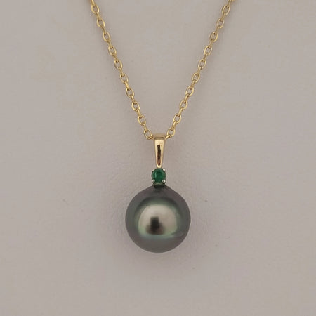 Tahiti Pearl 9-10 mm Round shape high Luster and dark  color, Emerald Precious Stone | The South Sea Pearl |  The South Sea Pearl