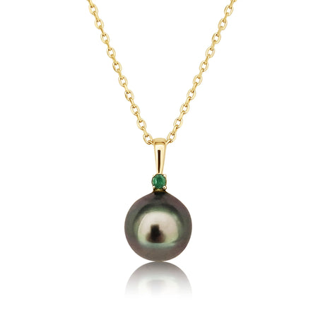 Tahiti Pearl 9-10 mm Round shape high Luster and dark  color, Emerald Precious Stone | The South Sea Pearl |  The South Sea Pearl