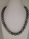 Tahiti Pearl Necklace 10-11 mm Dark Color, 18K Solid Gold Clasp | The South Sea Pearl |  The South Sea Pearl