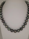 Tahiti Pearl Necklace 10-11 mm Dark Color, 18K Solid Gold Clasp | The South Sea Pearl |  The South Sea Pearl