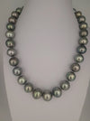 Tahiti Pearl Necklace 12-14 mm Very High Luster Dark Green Color  18K Solid Gold Clasp | The South Sea Pearl |  The South Sea Pearl