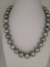 Tahiti Pearl Necklace 12-14 mm Very High Luster Dark Green Color  18K Solid Gold Clasp | The South Sea Pearl |  The South Sea Pearl