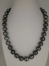 Tahiti Pearl Necklace of 10-10.80 mm Dark Natural Color and high Luster, 18K Gold clasp | The South Sea Pearl |  The South Sea Pearl