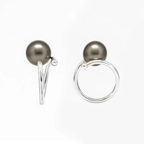 Tahitian pearl Ring 10mm peacock round (Pinctada margaritifera) — The South Sea Pearl