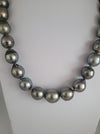 Tahiti Pearl necklace 12-14 mm Dark Grey Color and High Luster |  The South Sea Pearl |  The South Sea Pearl