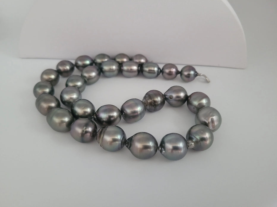 Tahiti Pearl necklace 12-14 mm Dark Grey Color and High Luster |  The South Sea Pearl |  The South Sea Pearl