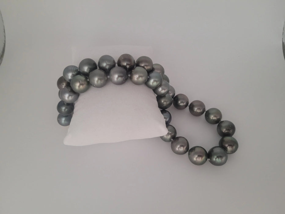 Tahiti Pearls 12-14 mm Round Dark Color and High Luster 18K Gold Clasp | The South Sea Pearl |  The South Sea Pearl