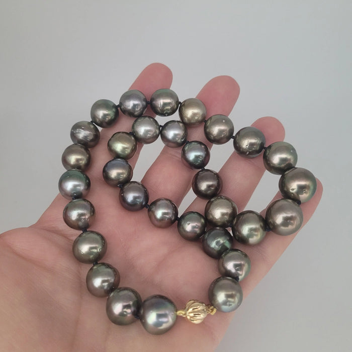 Tahiti Pearls 12-14 mm Round Very High Luster 18K Gold Clasp | The South Sea Pearl |  The South Sea Pearl