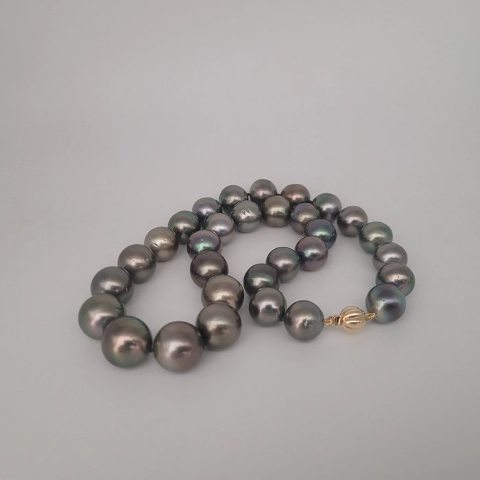 Tahiti Pearls 12-14 mm Round Very High Luster 18K Gold Clasp | The South Sea Pearl |  The South Sea Pearl