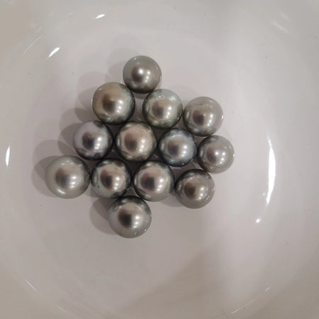 Tahiti Pearls Loose 11-12 mm Semi-Round Silver Green Color High Luster |  The South Sea Pearl |  The South Sea Pearl