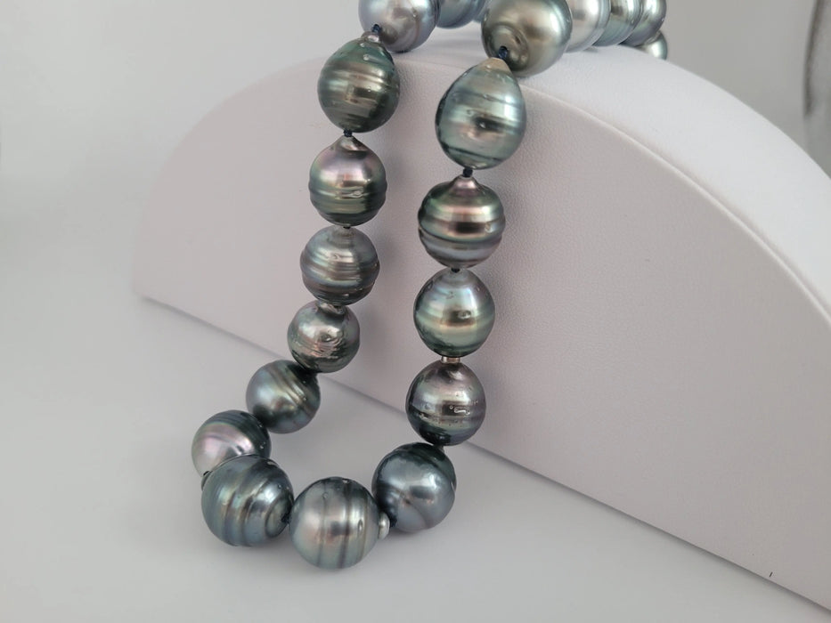 Tahiti Pearls Necklace large size 12-14 mm of Dark Natural Color |  The South Sea Pearl |  The South Sea Pearl