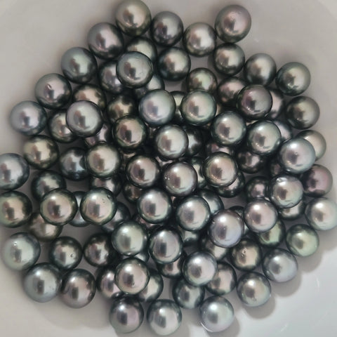 Loose dark Tahitian cultured pearls 10mm semi-round (Pinctada margaritifera) — The South Sea Pearl