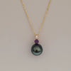 Tahti Pearl, Diamond, Amethyst, 18K Gold Pendant Necklace | The South Sea Pearl |  The South Sea Pearl