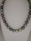 Tahti Pearls Necklace 10-12 mm Dark Natural Multicolor AAA 18K Solid Gold Clasp | The South Sea Pearl |  The South Sea Pearl