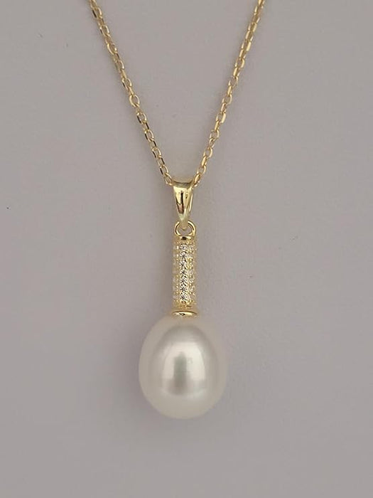 Cultured Pearl Tear-Drop Shape 9-10 mm AAA Pendant