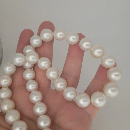 White South Sea Pearls Round 11-13 mm High Luster 18K Gold Clasp | The South Sea Pearl |  The South Sea Pearl