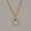 Yellow Gold 18K, Emerald, Australian Mabe Pearl Pendant Necklace | The South Sea Pearl |  The South Sea Pearl