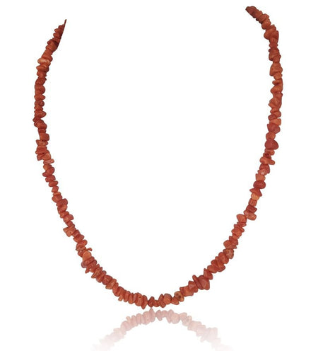 Collar de Coral Rojo Auténtico, Cierre de Oro Amarillo 18K, 45 cm - MIMUKA