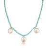 Collar de Perlas Cultivadas 12 mm con Amazonita, Piedras Preciosas, Oro Amarillo 18K - MIMUKA