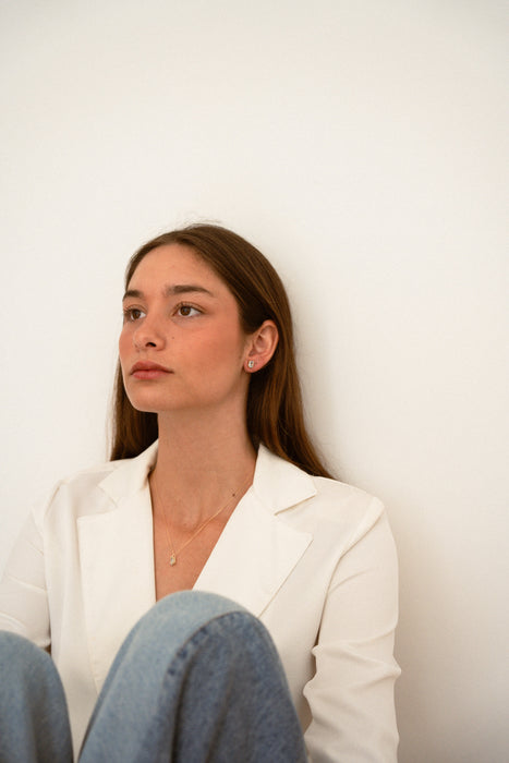 Collar Oro Amarillo 18K y Topacio Azul 7 x 5 mm - MIMUKA