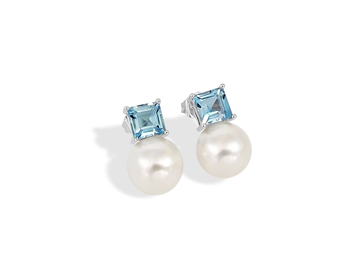 Mimuka Earrings – 18K White Gold Studs | South Sea Pearls – The
