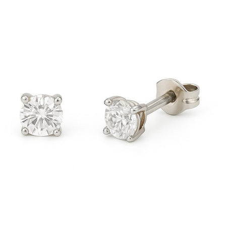 Diamond Stud Earrings 4mm – 18K White Gold - MIMUKA