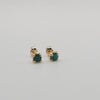 Mimuka Jewels 18K Yellow Gold Emerald Stud Earrings – 4mm Round Natural Emeralds - MIMUKA