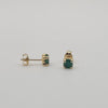 Mimuka Jewels 18K Yellow Gold Emerald Stud Earrings – 4mm Round Natural Emeralds - MIMUKA