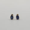 Mimuka Jewels 18K Yellow Gold Oval Sapphire Stud Earrings – 6x4mm Natural Sapphires - MIMUKA